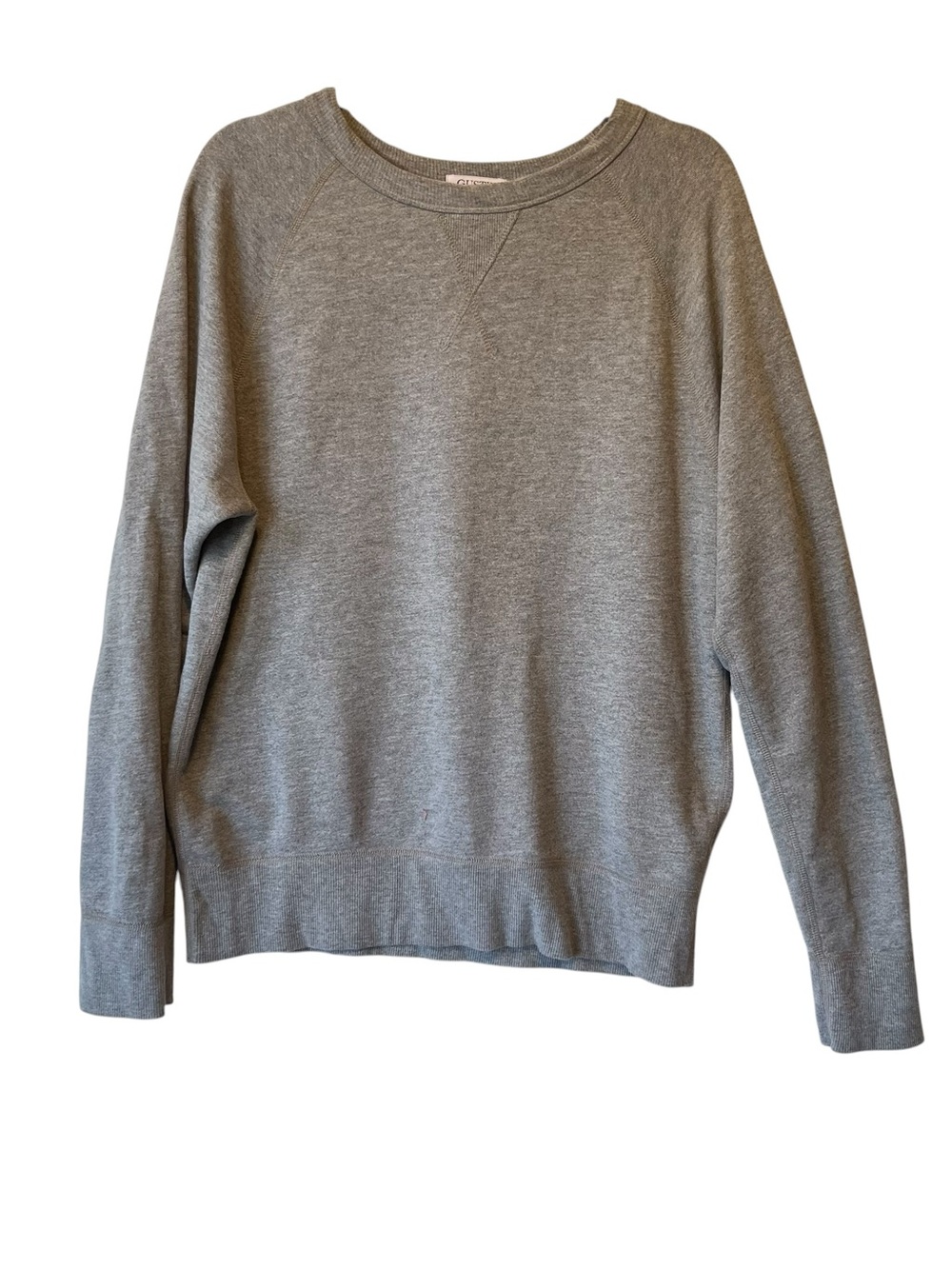 Gustin Pullover Crewneck Sweatshirt M Gray Made in USA Raglan Long sleeves Mens